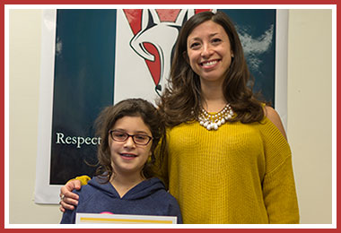Alanna with proud teacher Mrs. Abati