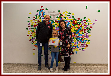 Sofia with Principal Batis (L) and school counselor Jennifer Squeglia (R)
