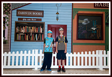 Brendan (l) and Mikie (r) "in costume" for the kids in Room 212