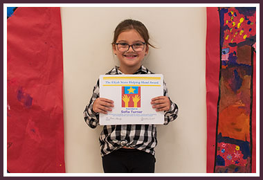 Sofia Turner, 28th recipient of the Elijah Straw Helping Hand Award
