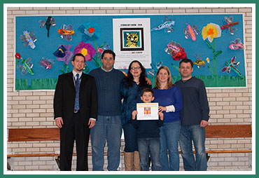 Altai with Assistant Principal Aaron Rae, Jen & Tom Straw (left) and proud parents Mustafa & Miranda (right). Dr. Rae is the person who originally recognized and nominated Altai!